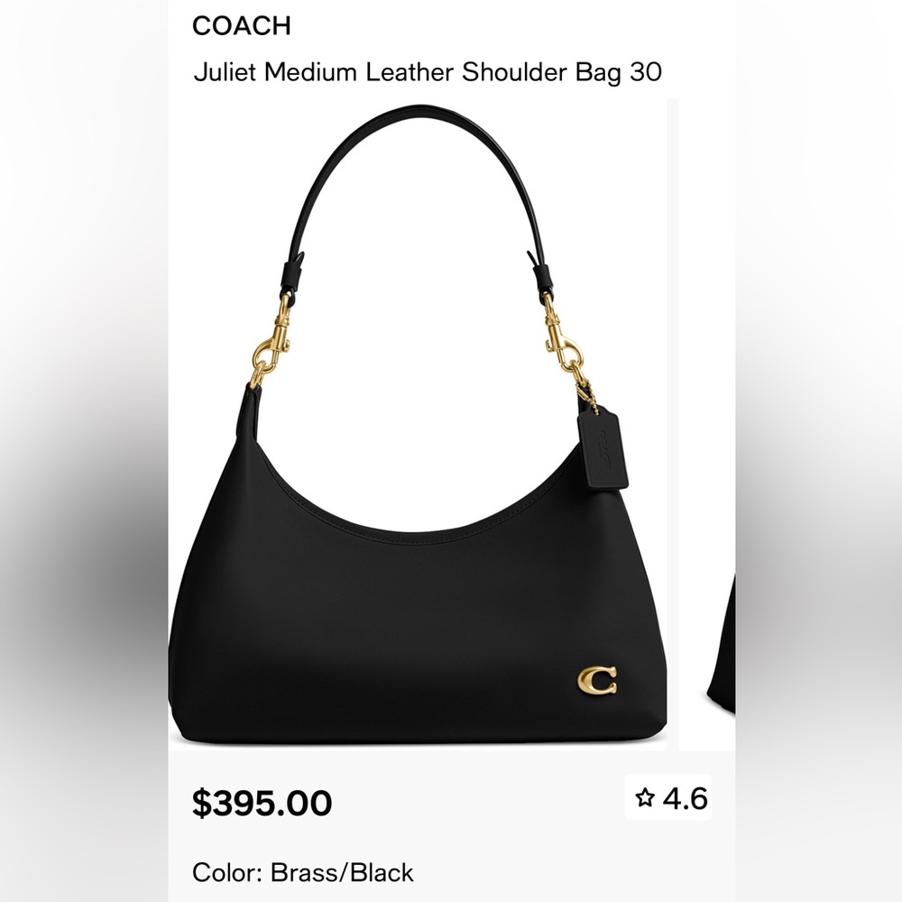 Coach Juliet (regular size) black glove tanned leather
